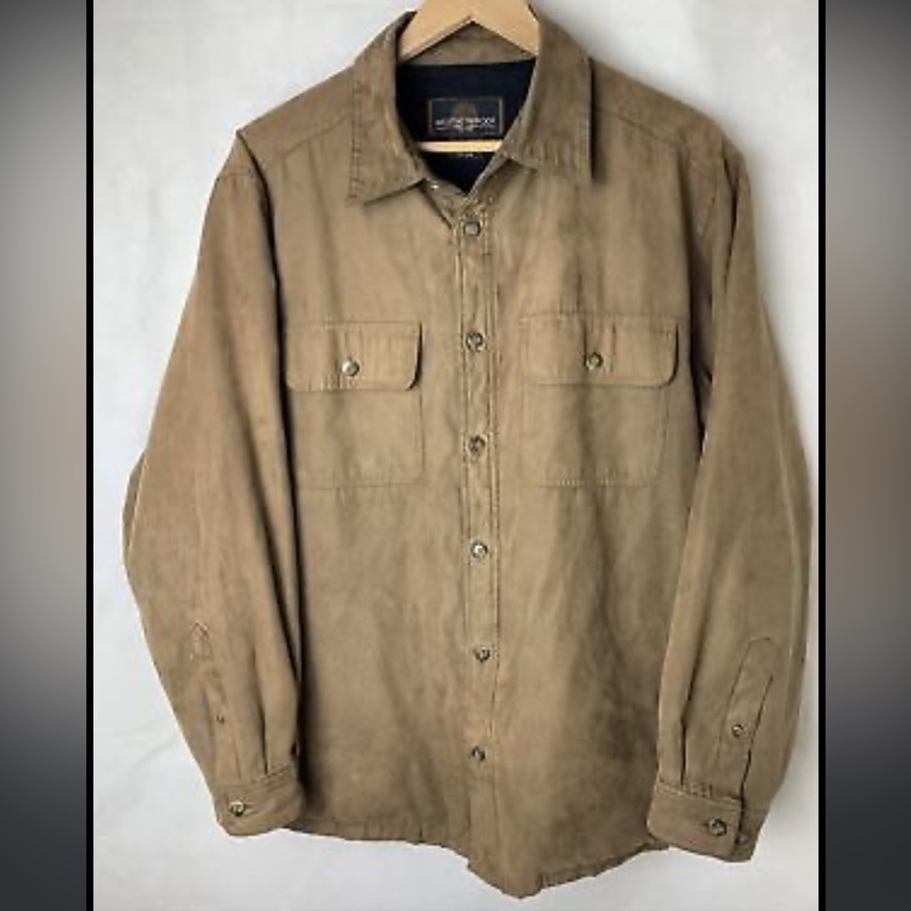 Men’s tan suede like WEATHERPROOF all weather shacket